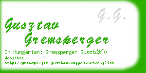 gusztav gremsperger business card